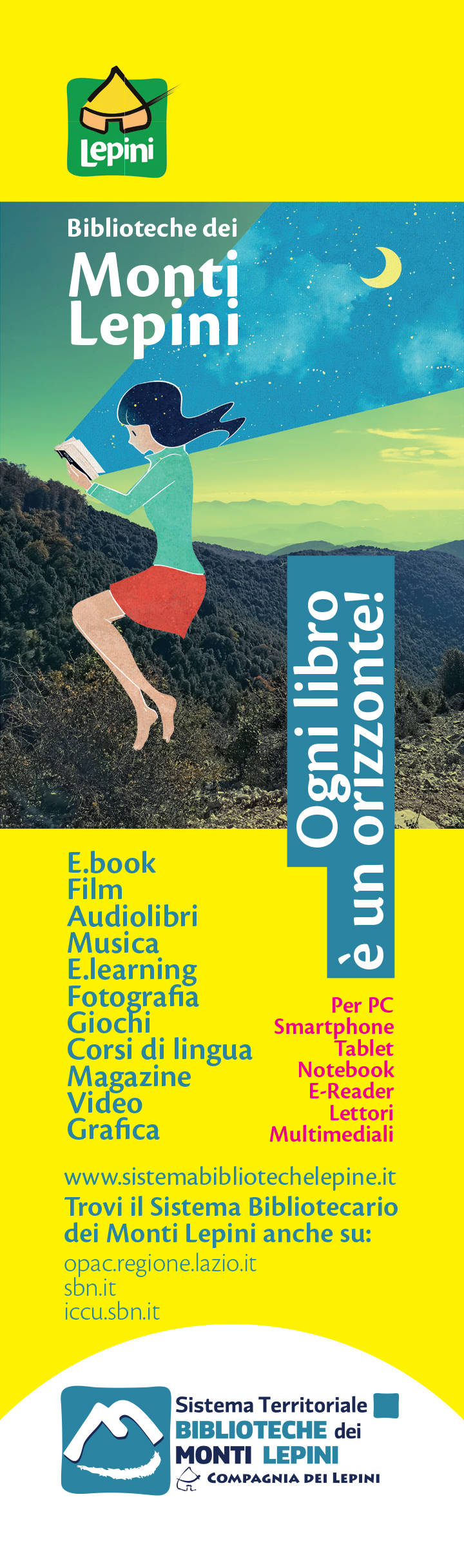 Segnalibro biblioteche Monti Lepini